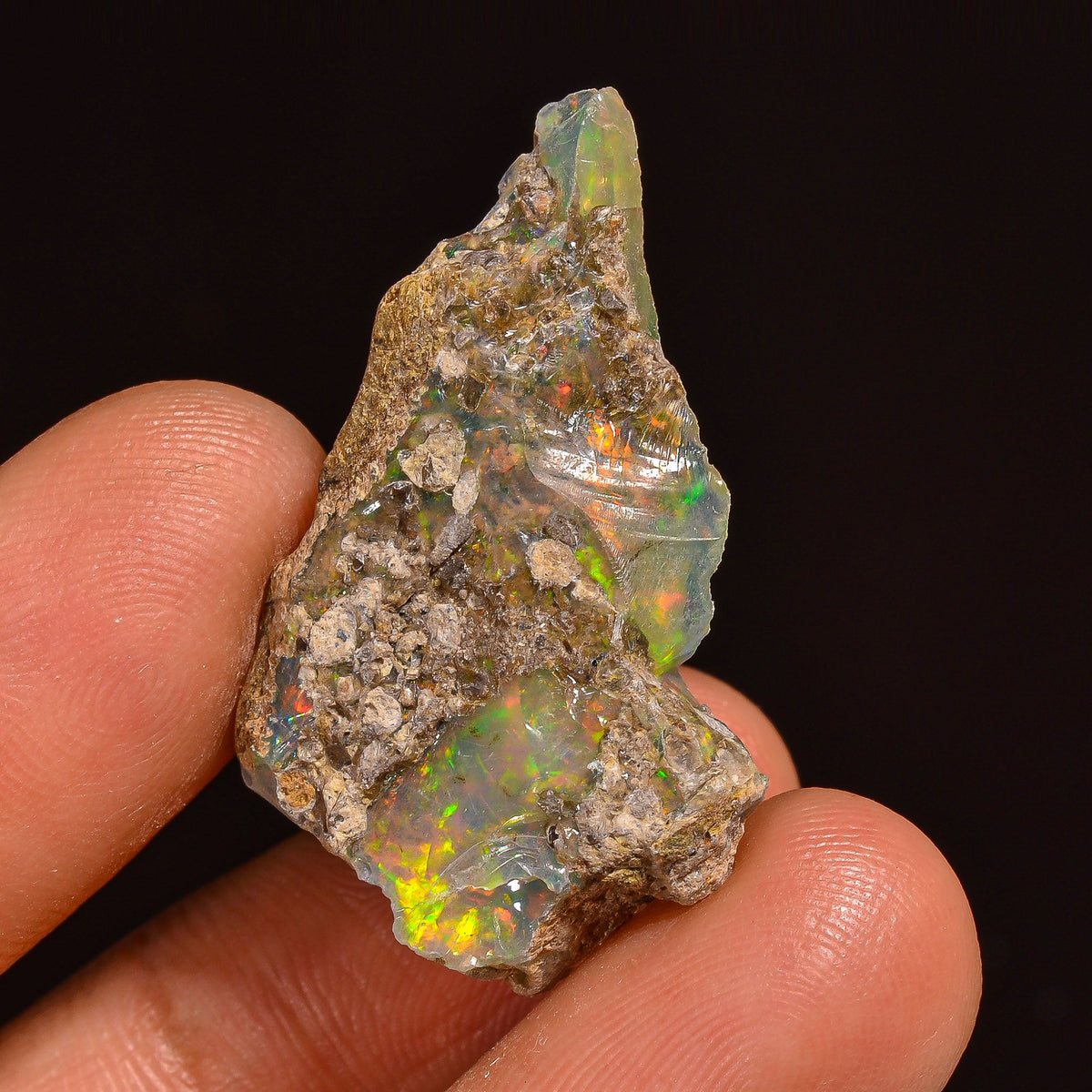 Marvellous Top Grade Quality 100% Natural Welo Fire Ethiopian Opal Fancy Rough Loose Gemstone For Making Jewelry 32X19X7MM 15.00 Cts KR59-50 Sunkarton