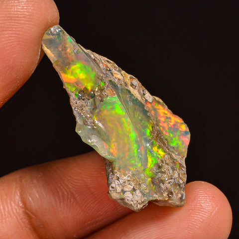 Marvellous Top Grade Quality 100% Natural Welo Fire Ethiopian Opal Fancy Rough Loose Gemstone For Making Jewelry 32X19X7MM 15.00 Cts KR59-50 Sunkarton