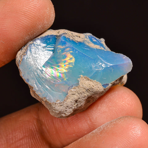 Outstanding Top Grade Quality 100% Natural Welo Fire Ethiopian Opal Rough Loose Gemstone For Making Jewelry 27X20X12 MM 25.00 Cts. KR59-52 Sunkarton