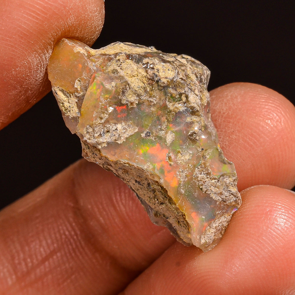 Splendid Top Grade Quality 100% Natural Welo Fire Ethiopian Opal Fancy Rough Loose Gemstone For Making Jewelry 25X15X9 MM 13.00 Cts. KR59-53 Sunkarton