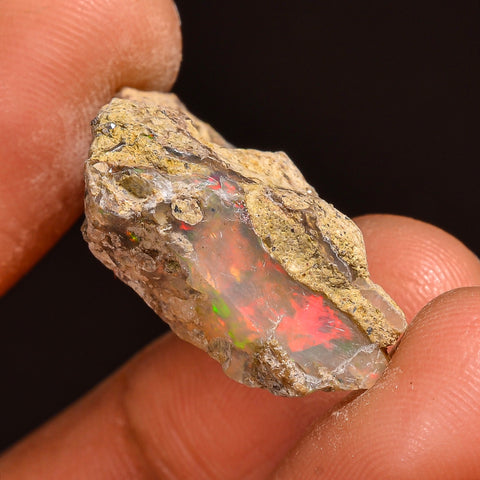 Splendid Top Grade Quality 100% Natural Welo Fire Ethiopian Opal Fancy Rough Loose Gemstone For Making Jewelry 25X15X9 MM 13.00 Cts. KR59-53 Sunkarton