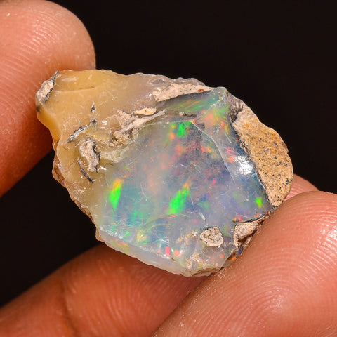 Superb Top Grade Quality 100% Natural Welo Fire Ethiopian Opal Fancy Rough Loose Gemstone For Making Jewelry 22X17X9 MM 12.50 Cts. KR59-54 Sunkarton
