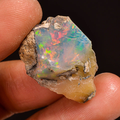 Superb Top Grade Quality 100% Natural Welo Fire Ethiopian Opal Fancy Rough Loose Gemstone For Making Jewelry 22X17X9 MM 12.50 Cts. KR59-54 Sunkarton