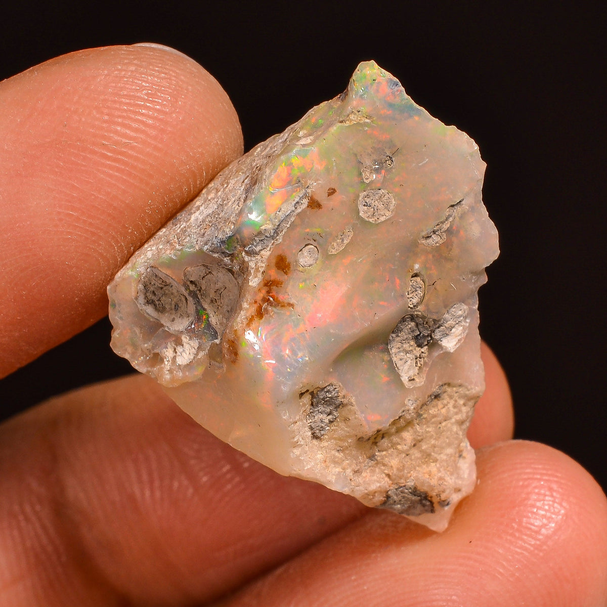 Tempting Top Grade Quality 100% Natural Welo Fire Ethiopian Opal Fancy Rough Loose Gemstone For Making Jewelry 25X18X9 MM 12.00 Cts. KR59-55 Sunkarton
