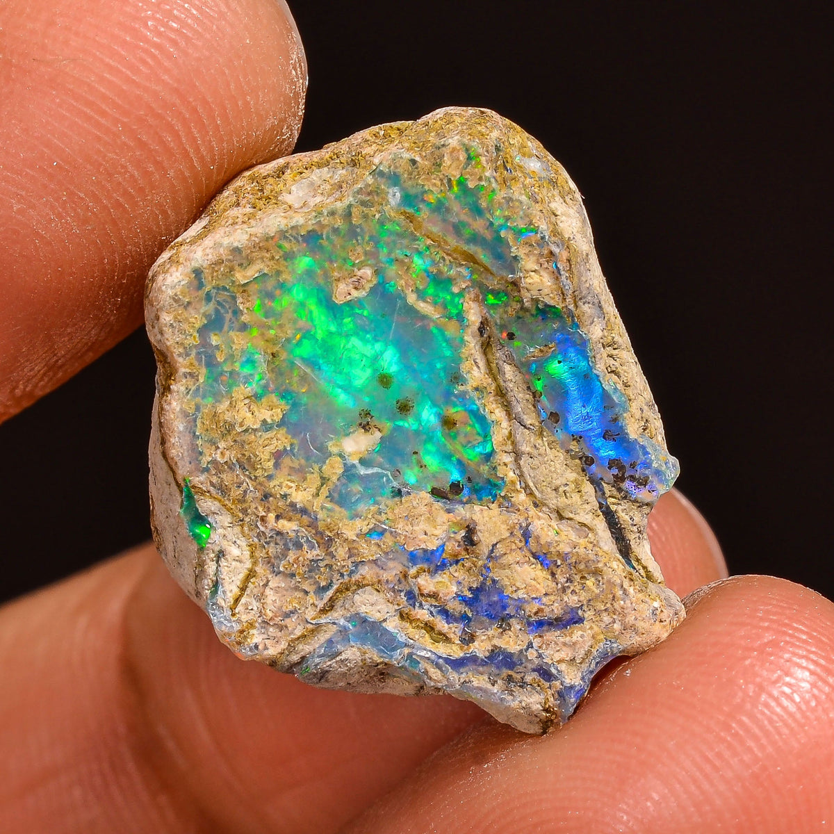 Unique Top Grade Quality 100% Natural Welo Fire Ethiopian Opal Fancy Rough Loose Gemstone For Making Jewelry 20X16X9 MM 14.00 Cts. KR59-57 Sunkarton