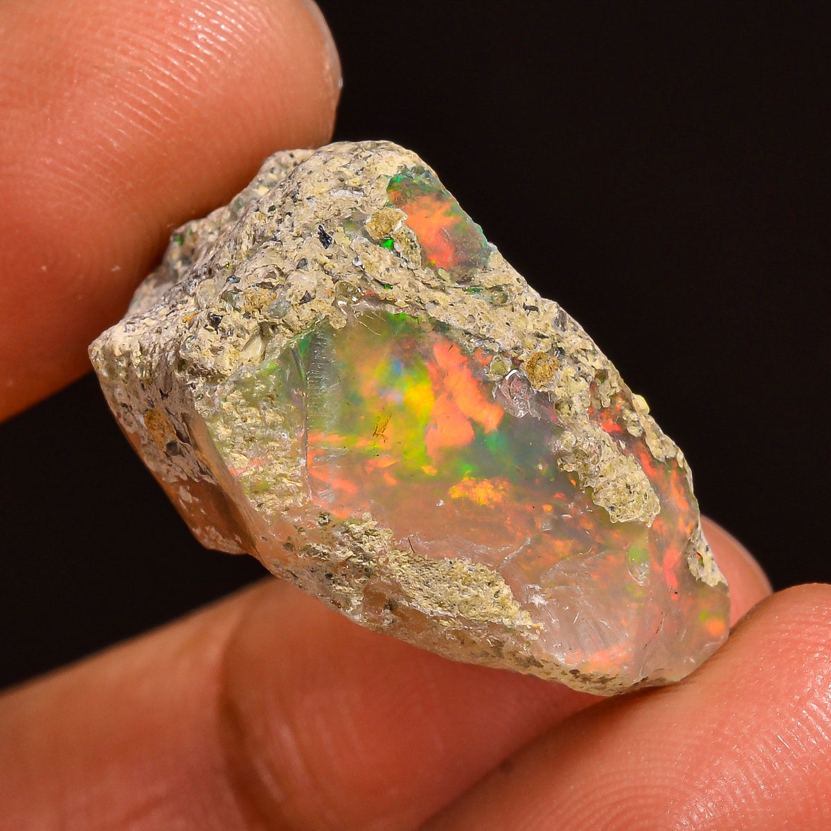 Wonderful Top Grade Quality 100% Natural Welo Fire Ethiopian Opal Fancy Rough Loose Gemstone For Making Jewelry 25X19X14MM 25.50 Cts KR59-58 Sunkarton
