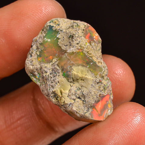 Wonderful Top Grade Quality 100% Natural Welo Fire Ethiopian Opal Fancy Rough Loose Gemstone For Making Jewelry 25X19X14MM 25.50 Cts KR59-58 Sunkarton