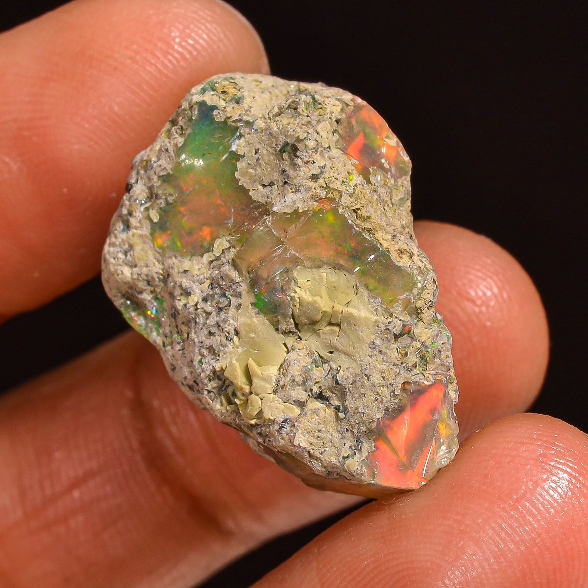 Wonderful Top Grade Quality 100% Natural Welo Fire Ethiopian Opal Fancy Rough Loose Gemstone For Making Jewelry 25X19X14MM 25.50 Cts KR59-58 Sunkarton