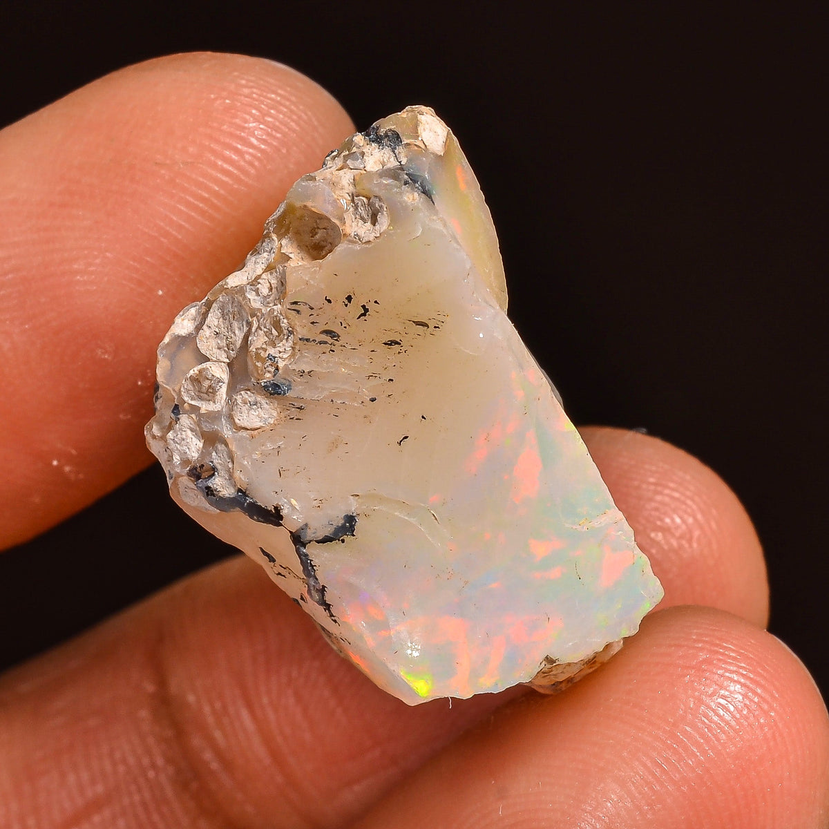 Mind Blowing Top Grade Quality 100% Natural Welo Fire Ethiopian Opal Rough Loose Gemstone For Making Jewelry 22X16X13 MM 19.00 Cts. KR59-59 Sunkarton