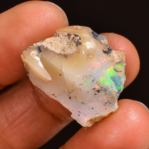 Mind Blowing Top Grade Quality 100% Natural Welo Fire Ethiopian Opal Rough Loose Gemstone For Making Jewelry 22X16X13 MM 19.00 Cts. KR59-59 Sunkarton