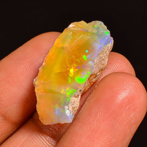 Mind Blowing Top Grade Quality 100% Natural Welo Fire Ethiopian Opal Fancy Rough Loose Gemstone For Making Jewelry 27X10X9MM 13.00 Cts KR595 Sunkarton