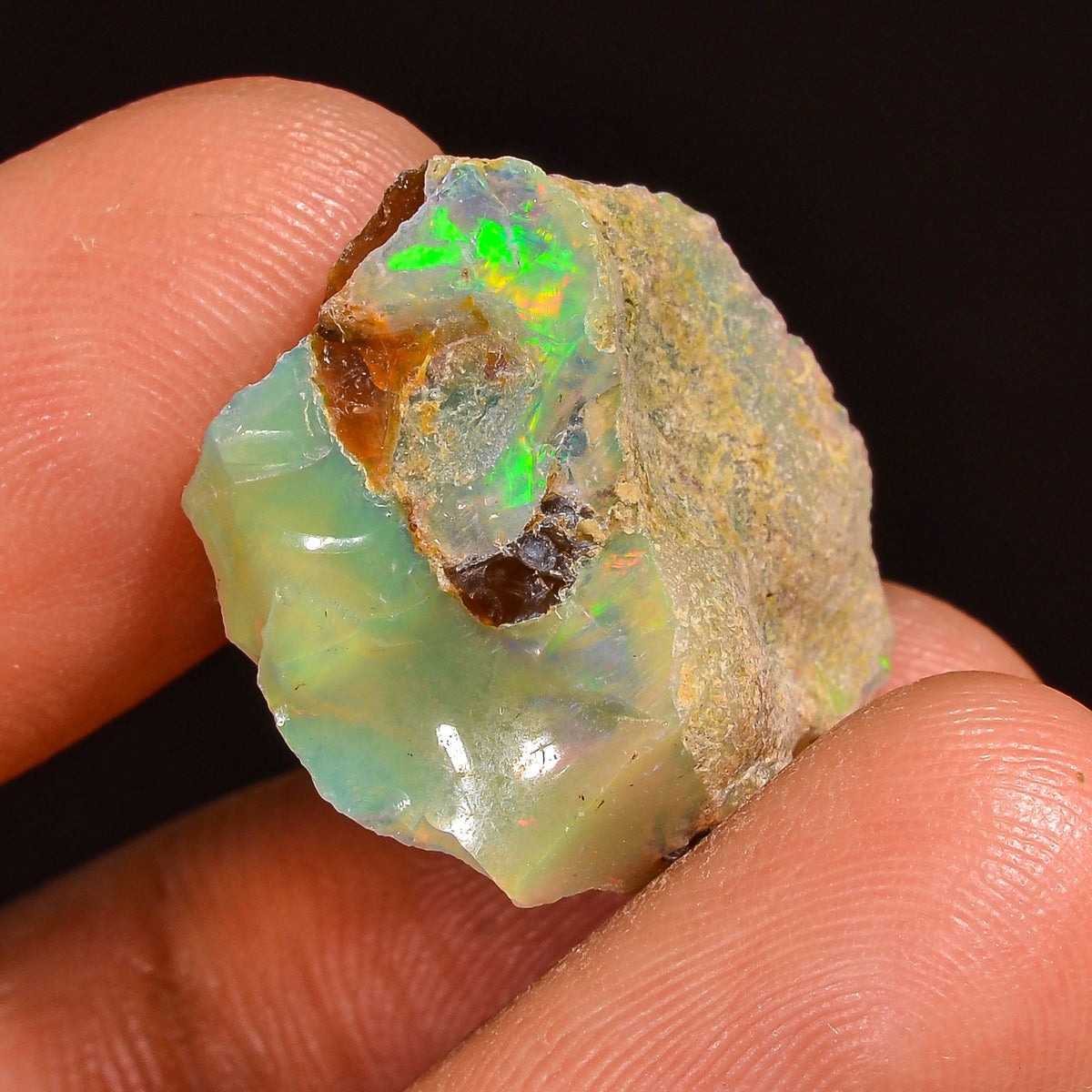 Outstanding Top Grade Quality 100% Natural Welo Fire Ethiopian Opal Rough Loose Gemstone For Making Jewelry 19X17X10 MM 12.50 Cts. KR59-60 Sunkarton