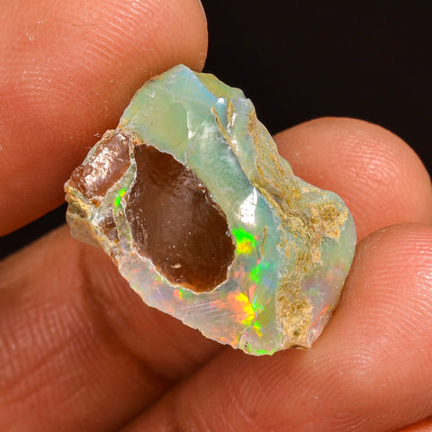 Outstanding Top Grade Quality 100% Natural Welo Fire Ethiopian Opal Rough Loose Gemstone For Making Jewelry 19X17X10 MM 12.50 Cts. KR59-60 Sunkarton