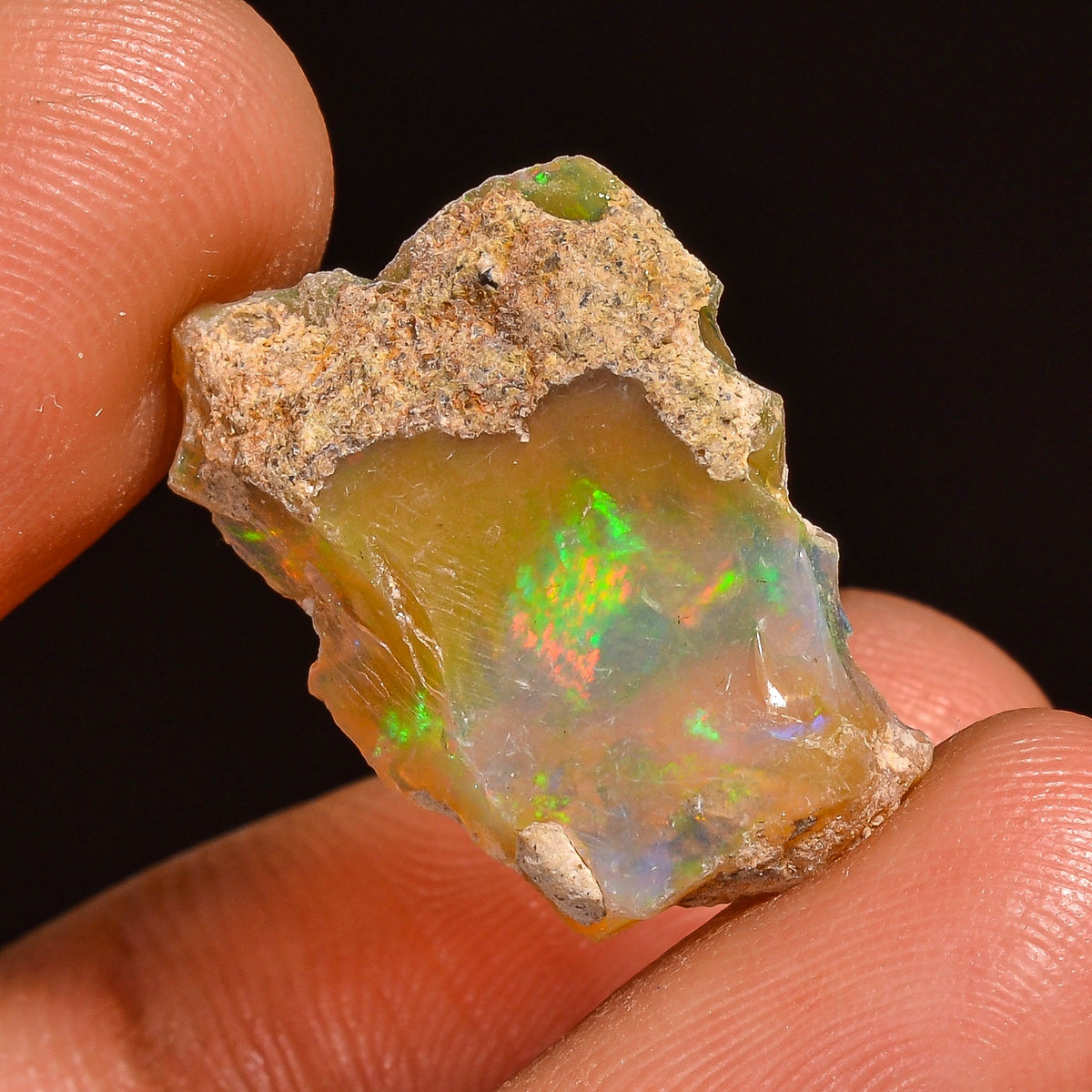 Splendid Top Grade Quality 100% Natural Welo Fire Ethiopian Opal Fancy Rough Loose Gemstone For Making Jewelry 21X14X4 MM 06.00 Cts. KR59-61 Sunkarton