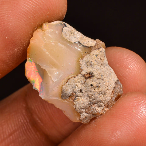 Superb Top Grade Quality 100% Natural Welo Fire Ethiopian Opal Fancy Rough Loose Gemstone For Making Jewelry 19X13X8 MM 08.50 Cts. KR59-62 Sunkarton