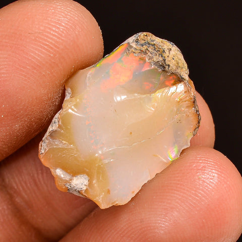 Superb Top Grade Quality 100% Natural Welo Fire Ethiopian Opal Fancy Rough Loose Gemstone For Making Jewelry 19X13X8 MM 08.50 Cts. KR59-62 Sunkarton