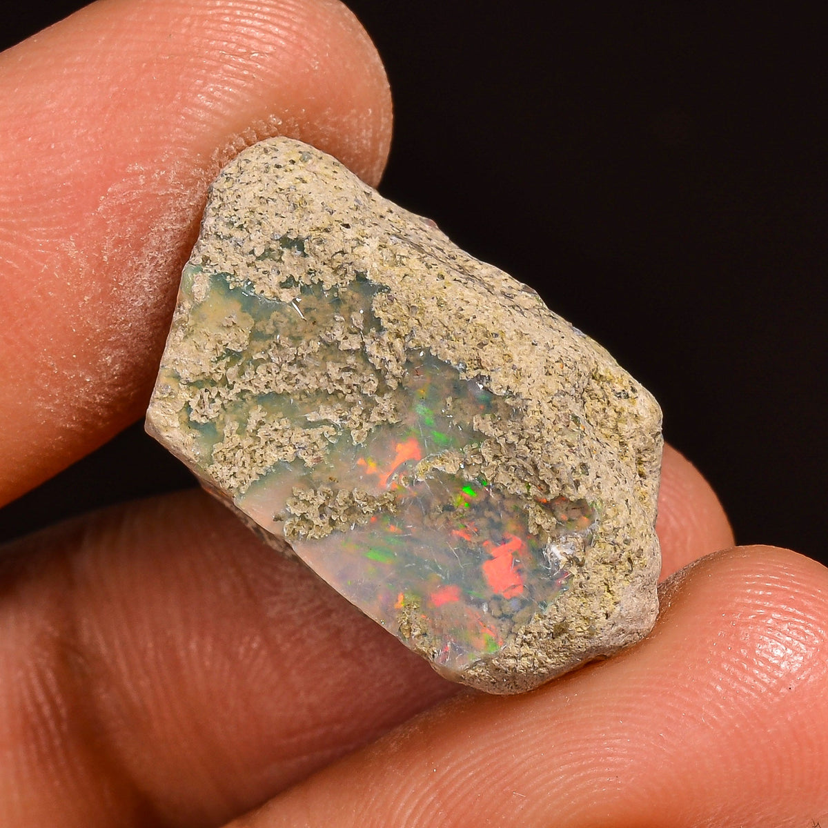 Stunning Top Grade Quality 100% Natural Welo Fire Ethiopian Opal Fancy Rough Loose Gemstone For Making Jewelry 22X12X11MM 14.00 Cts. KR59-63 Sunkarton