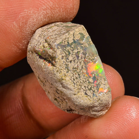 Stunning Top Grade Quality 100% Natural Welo Fire Ethiopian Opal Fancy Rough Loose Gemstone For Making Jewelry 22X12X11MM 14.00 Cts. KR59-63 Sunkarton