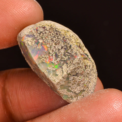 Stunning Top Grade Quality 100% Natural Welo Fire Ethiopian Opal Fancy Rough Loose Gemstone For Making Jewelry 22X12X11MM 14.00 Cts. KR59-63 Sunkarton