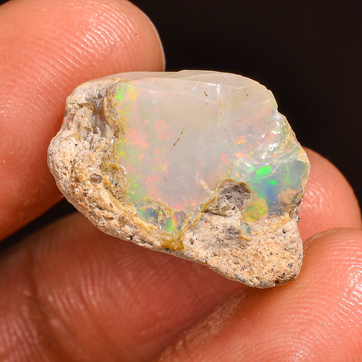 Supreme Top Grade Quality 100% Natural Welo Fire Ethiopian Opal Fancy Rough Loose Gemstone For Making Jewelry 19X14X12 MM 11.50 Cts. KR59-64 Sunkarton