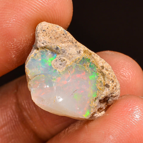 Supreme Top Grade Quality 100% Natural Welo Fire Ethiopian Opal Fancy Rough Loose Gemstone For Making Jewelry 19X14X12 MM 11.50 Cts. KR59-64 Sunkarton