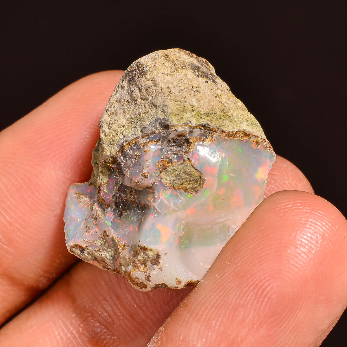 Tempting Top Grade Quality 100% Natural Welo Fire Ethiopian Opal Fancy Rough Loose Gemstone For Making Jewelry 22X18X12MM 18.00 Cts. KR59-65 Sunkarton