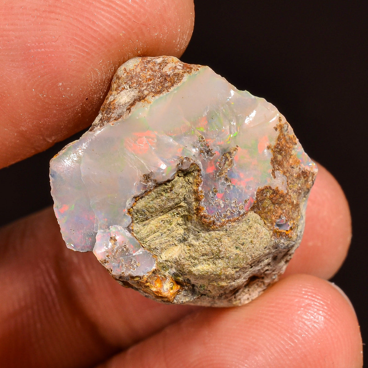 Tempting Top Grade Quality 100% Natural Welo Fire Ethiopian Opal Fancy Rough Loose Gemstone For Making Jewelry 22X18X12MM 18.00 Cts. KR59-65 Sunkarton