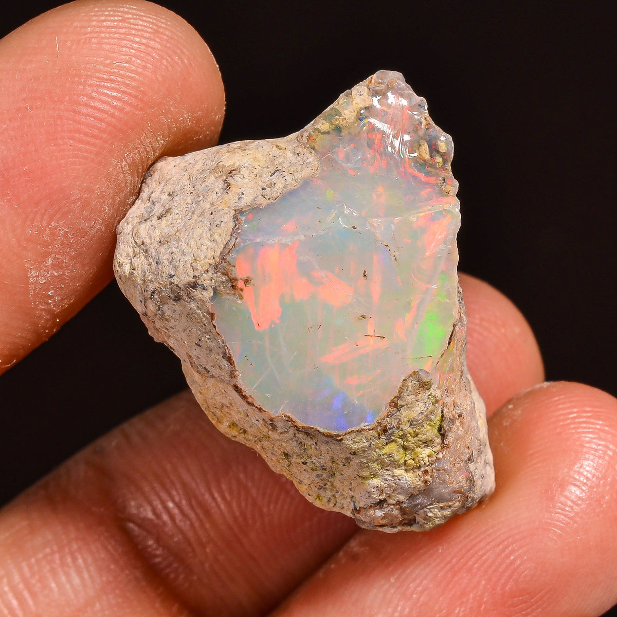 Terrific Top Grade Quality 100% Natural Welo Fire Ethiopian Opal Fancy Rough Loose Gemstone For Making Jewelry 23X17X11MM 19.00 Cts. KR59-66 Sunkarton