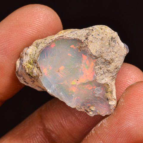 Terrific Top Grade Quality 100% Natural Welo Fire Ethiopian Opal Fancy Rough Loose Gemstone For Making Jewelry 23X17X11MM 19.00 Cts. KR59-66 Sunkarton