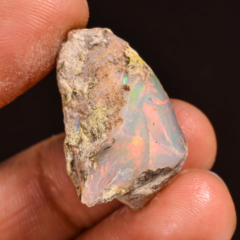 Terrific Top Grade Quality 100% Natural Welo Fire Ethiopian Opal Fancy Rough Loose Gemstone For Making Jewelry 23X17X11MM 19.00 Cts. KR59-66 Sunkarton