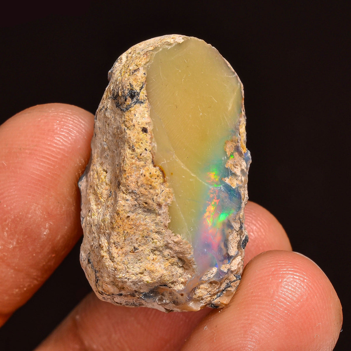 Unique Top Grade Quality 100% Natural Welo Fire Ethiopian Opal Fancy Rough Loose Gemstone For Making Jewelry 26X15X14 MM 28.00 Cts. KR59-67 Sunkarton