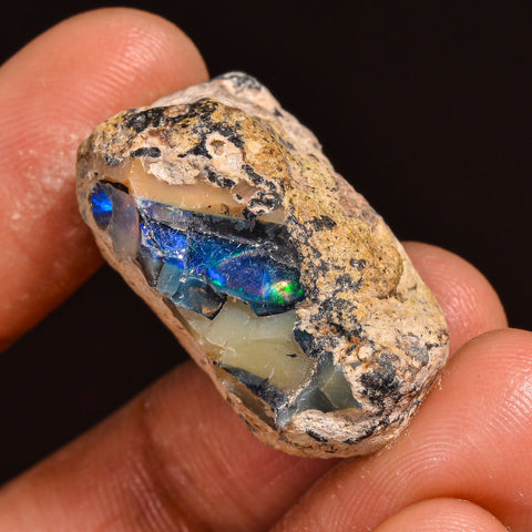 Unique Top Grade Quality 100% Natural Welo Fire Ethiopian Opal Fancy Rough Loose Gemstone For Making Jewelry 26X15X14 MM 28.00 Cts. KR59-67 Sunkarton