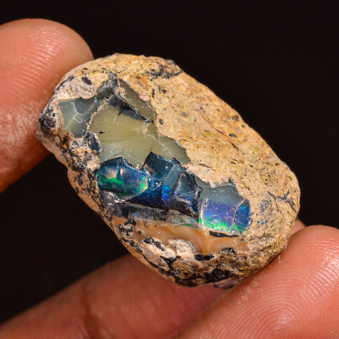 Unique Top Grade Quality 100% Natural Welo Fire Ethiopian Opal Fancy Rough Loose Gemstone For Making Jewelry 26X15X14 MM 28.00 Cts. KR59-67 Sunkarton