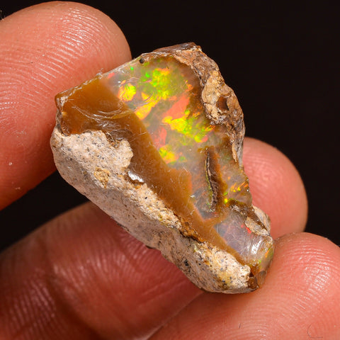 Wonderful Top Grade Quality 100% Natural Welo Fire Ethiopian Opal Fancy Rough Loose Gemstone For Making Jewelry 22X15X13MM 19.50 Cts KR59-68 Sunkarton