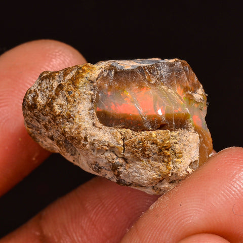 Wonderful Top Grade Quality 100% Natural Welo Fire Ethiopian Opal Fancy Rough Loose Gemstone For Making Jewelry 22X15X13MM 19.50 Cts KR59-68 Sunkarton