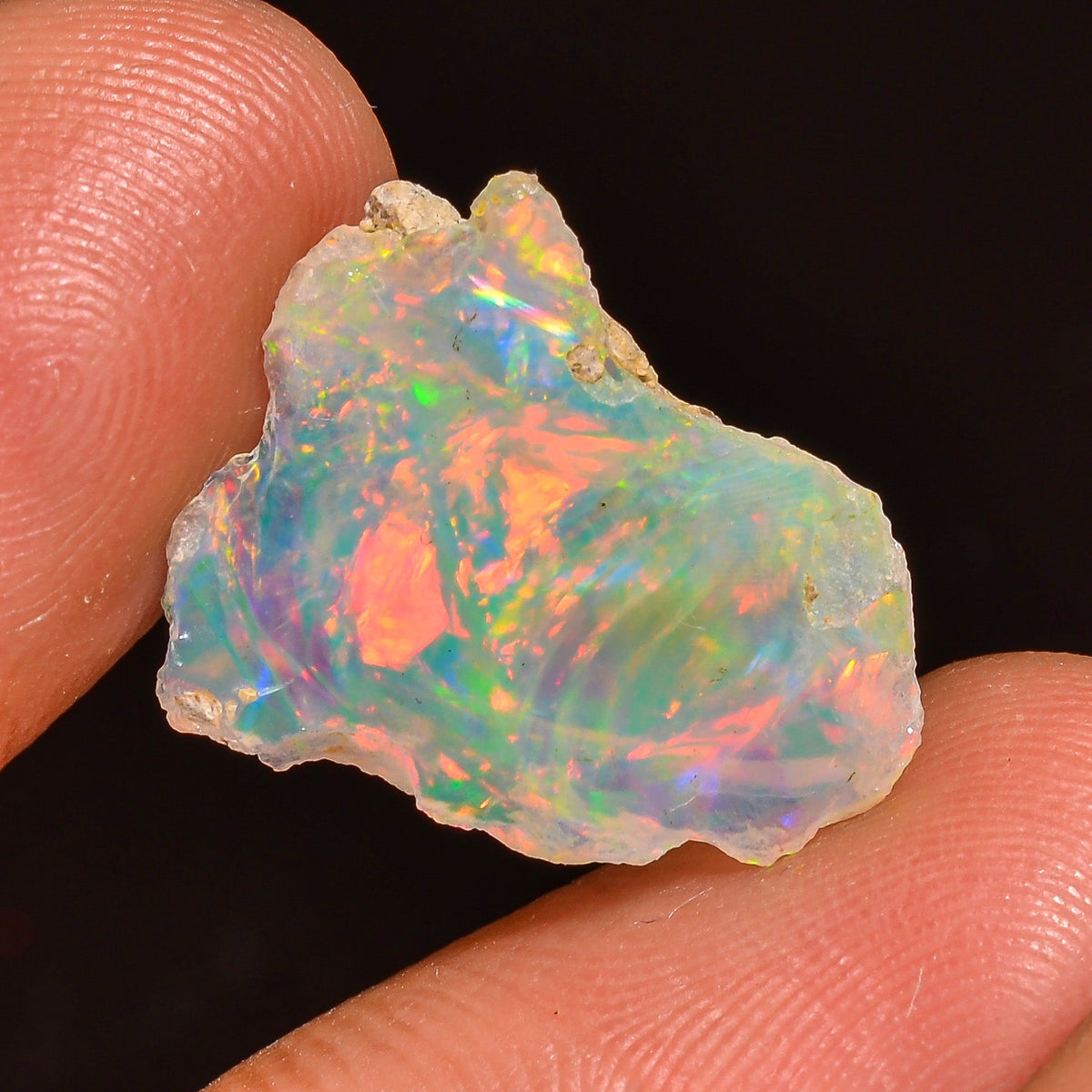 Excellent Top Grade Quality 100% Natural Welo Fire Ethiopian Opal Fancy Rough Loose Gemstone For Making Jewelry 17X13X4MM 03.50 Cts. KR59-69 Sunkarton