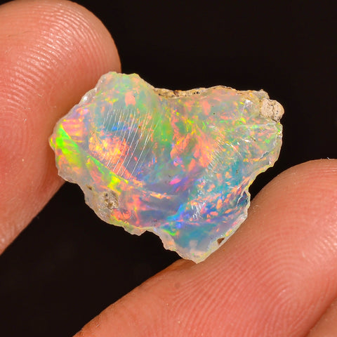 Excellent Top Grade Quality 100% Natural Welo Fire Ethiopian Opal Fancy Rough Loose Gemstone For Making Jewelry 17X13X4MM 03.50 Cts. KR59-69 Sunkarton