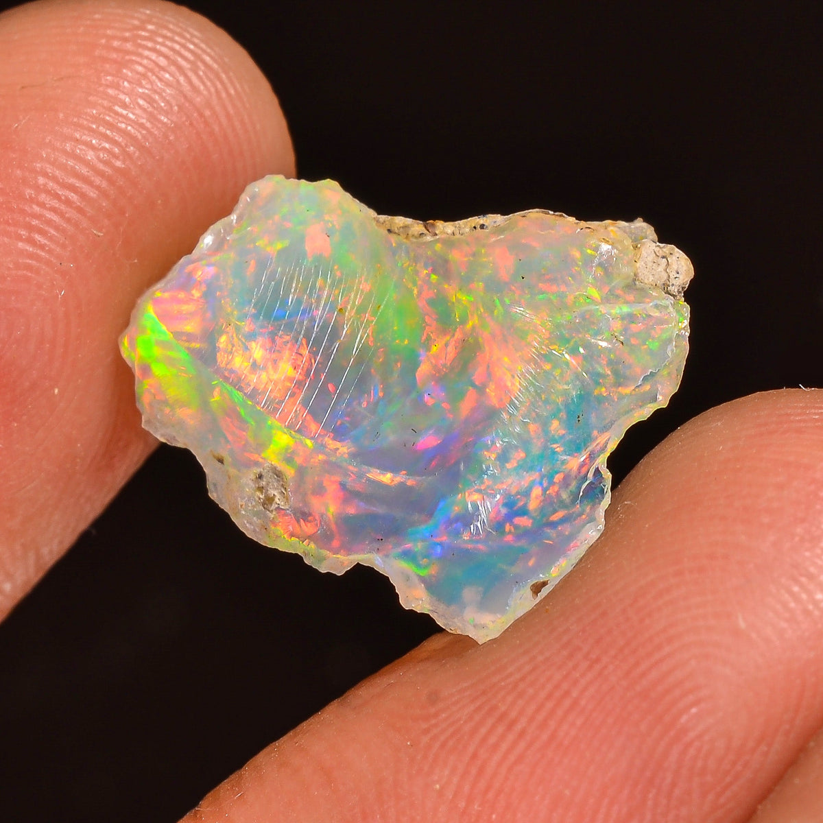 Excellent Top Grade Quality 100% Natural Welo Fire Ethiopian Opal Fancy Rough Loose Gemstone For Making Jewelry 17X13X4MM 03.50 Cts. KR59-69 Sunkarton