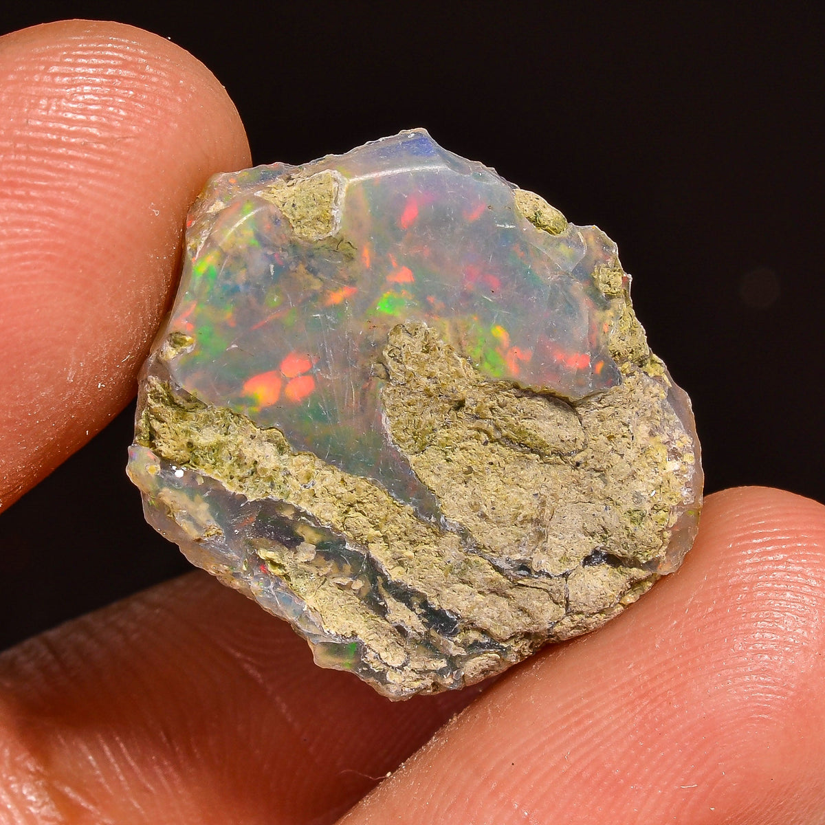 Exclusive Top Grade Quality 100% Natural Welo Fire Ethiopian Opal Fancy Rough Loose Gemstone For Making Jewelry 20X17X8MM 10.50 Cts. KR59-70 Sunkarton