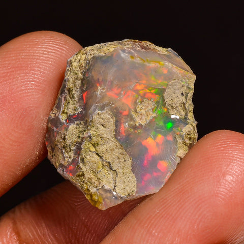 Exclusive Top Grade Quality 100% Natural Welo Fire Ethiopian Opal Fancy Rough Loose Gemstone For Making Jewelry 20X17X8MM 10.50 Cts. KR59-70 Sunkarton