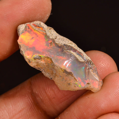 Elegant Top Grade Quality 100% Natural Welo Fire Ethiopian Opal Fancy Rough Loose Gemstone For Making Jewelry 29X12X10 MM 14.50 Cts. KR59-71 Sunkarton