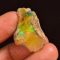 Gorgeous Top Grade Quality 100% Natural Welo Fire Ethiopian Opal Fancy Rough Loose Gemstone For Making Jewelry 27X17X10MM 14.00 Cts. KR59-74 Sunkarton