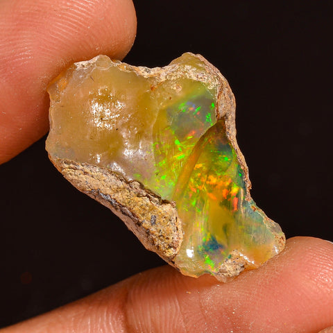 Gorgeous Top Grade Quality 100% Natural Welo Fire Ethiopian Opal Fancy Rough Loose Gemstone For Making Jewelry 27X17X10MM 14.00 Cts. KR59-74 Sunkarton