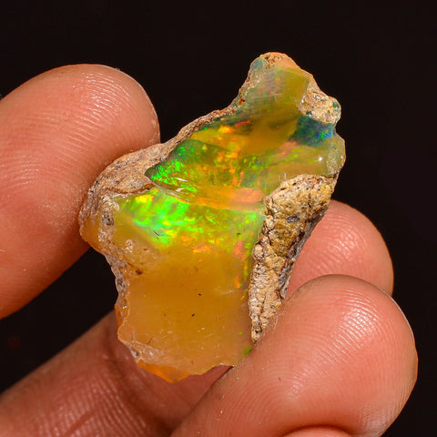 Gorgeous Top Grade Quality 100% Natural Welo Fire Ethiopian Opal Fancy Rough Loose Gemstone For Making Jewelry 27X17X10MM 14.00 Cts. KR59-74 Sunkarton