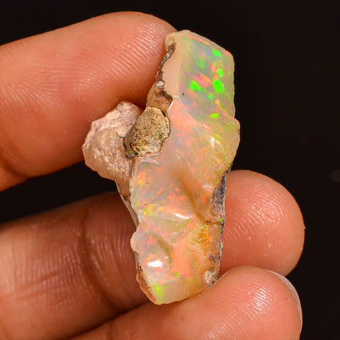 Immaculate Top Grade Quality 100% Natural Welo Fire Ethiopian Opal Fancy Rough Loose Gemstone For Making Jewelry 28X17X10MM 13.00 Cts KR5975 Sunkarton