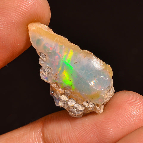 Marvellous Top Grade Quality 100% Natural Welo Fire Ethiopian Opal Fancy Rough Loose Gemstone For Making Jewelry 24X14X4MM 05.50 Cts KR59-77 Sunkarton