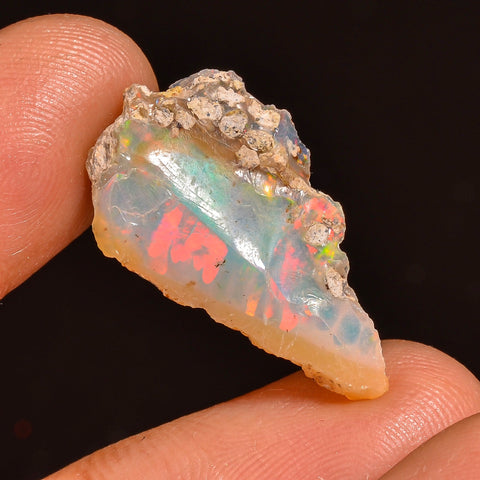 Marvellous Top Grade Quality 100% Natural Welo Fire Ethiopian Opal Fancy Rough Loose Gemstone For Making Jewelry 24X14X4MM 05.50 Cts KR59-77 Sunkarton