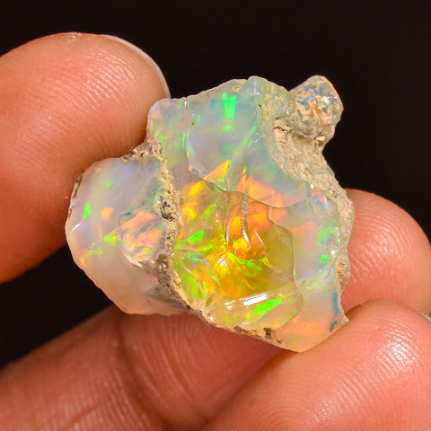 Mind Blowing Top Grade Quality 100% Natural Welo Fire Ethiopian Opal Rough Loose Gemstone For Making Jewelry 19X18X10 MM 16.00 Cts. KR59-78 Sunkarton