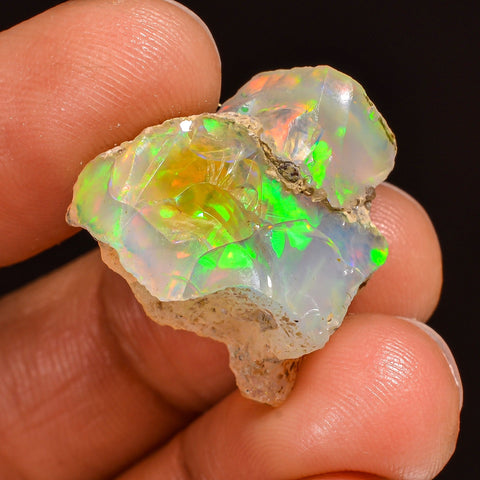 Mind Blowing Top Grade Quality 100% Natural Welo Fire Ethiopian Opal Rough Loose Gemstone For Making Jewelry 19X18X10 MM 16.00 Cts. KR59-78 Sunkarton