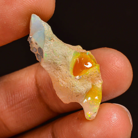 Outstanding Top Grade Quality 100% Natural Welo Fire Ethiopian Opal Rough Loose Gemstone For Making Jewelry 28X13X12 MM 12.50 Cts. KR59-79 Sunkarton
